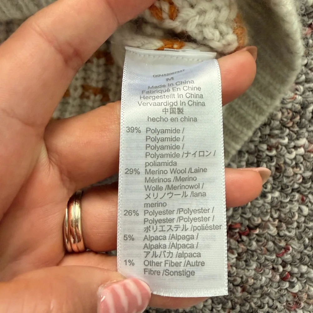 Madewell Women's Sweater with Pink, Gold, and Green Stripes Merino Wool & Alpaca - Picture 10 of 11